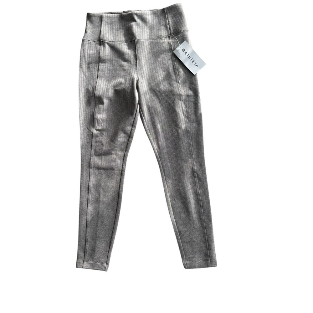 New Athleta Delaney Herringbone Tight Textured Gray Leggings Size Medium